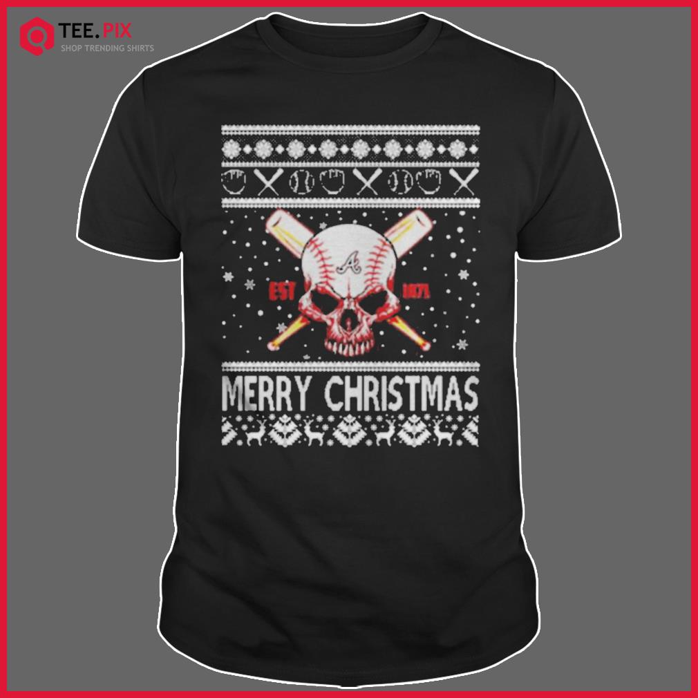 Skull Atlanta Braves Est 1871 Merry Christmas Shirt - Teespix - Store  Fashion LLC