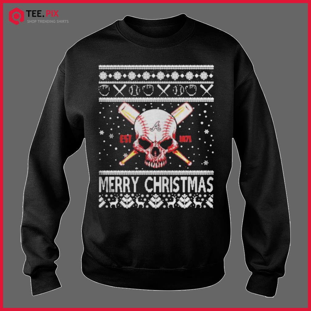 Skull Atlanta Braves Est 1871 Merry Christmas Shirt - Teespix - Store  Fashion LLC