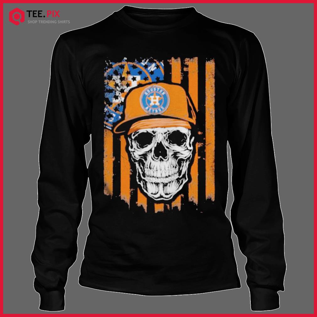 Skull Hat Houston Astros Logo 2021 American Flag Shirt - Teespix