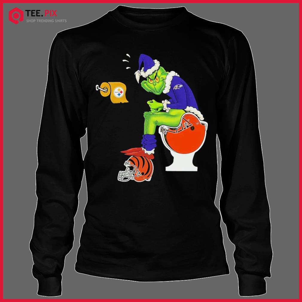 Official The Grinch Baltimore Ravens Shitting On Toilet Cleveland Browns  And Other Teams Christmas Sweatshirt - Teespix - Store Fashion LLC