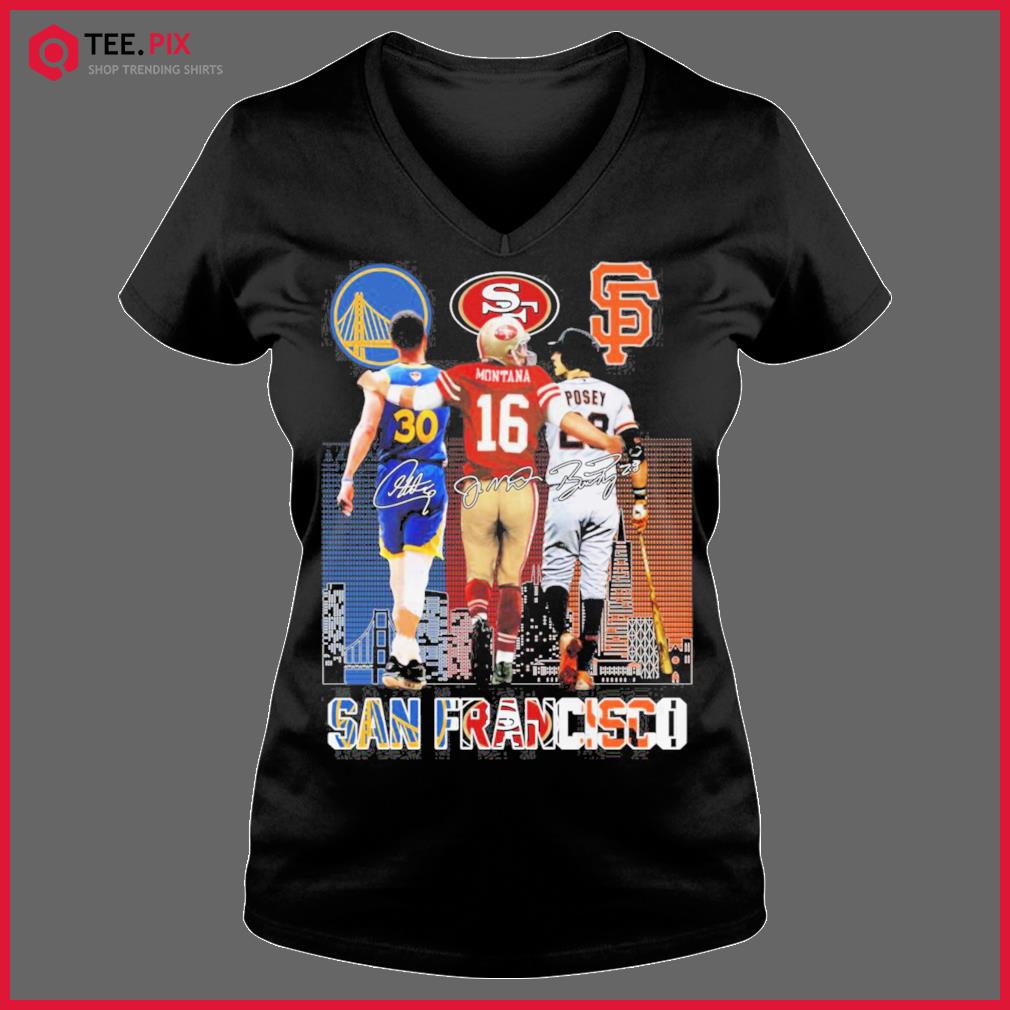 San Francisco Joe Montana And Stephen Curry Greatest Of All Time Signatures  Shirt