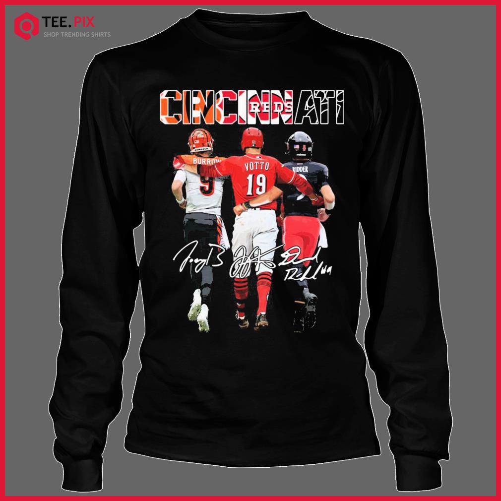 Cincinnati Joe Burrow Joey Votto And Desmond Ridder 2021 Signatures Shirt -  Teespix - Store Fashion LLC