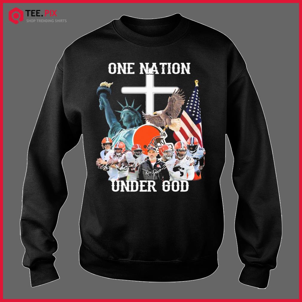 Cleveland Browns Team One Nation Under God Signatures Shirt