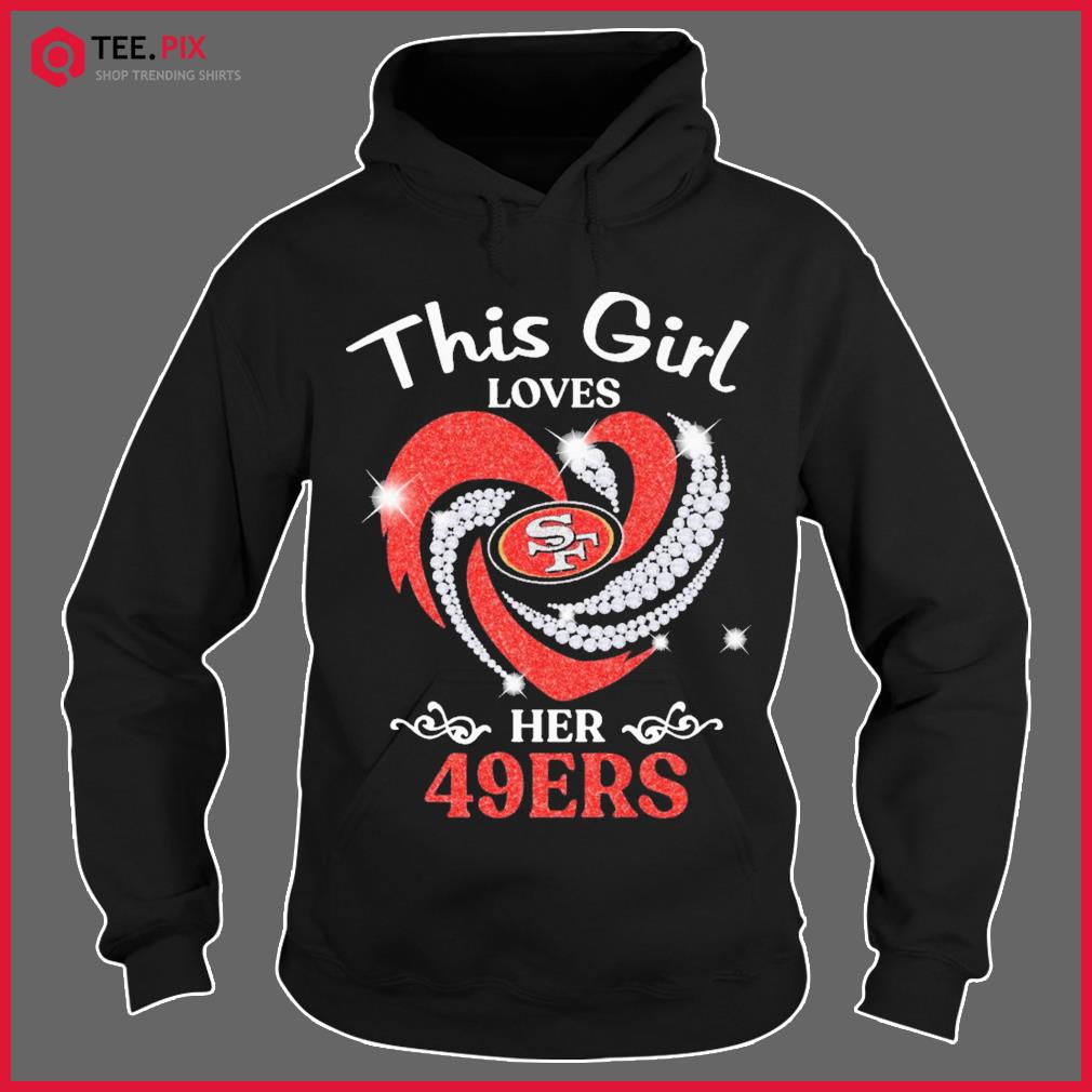 Lulu Grace Designs San Francisco 49ers Inspired Glitter Top: NFL Football Fan Gear & Apparel M / Unisex Hoodie