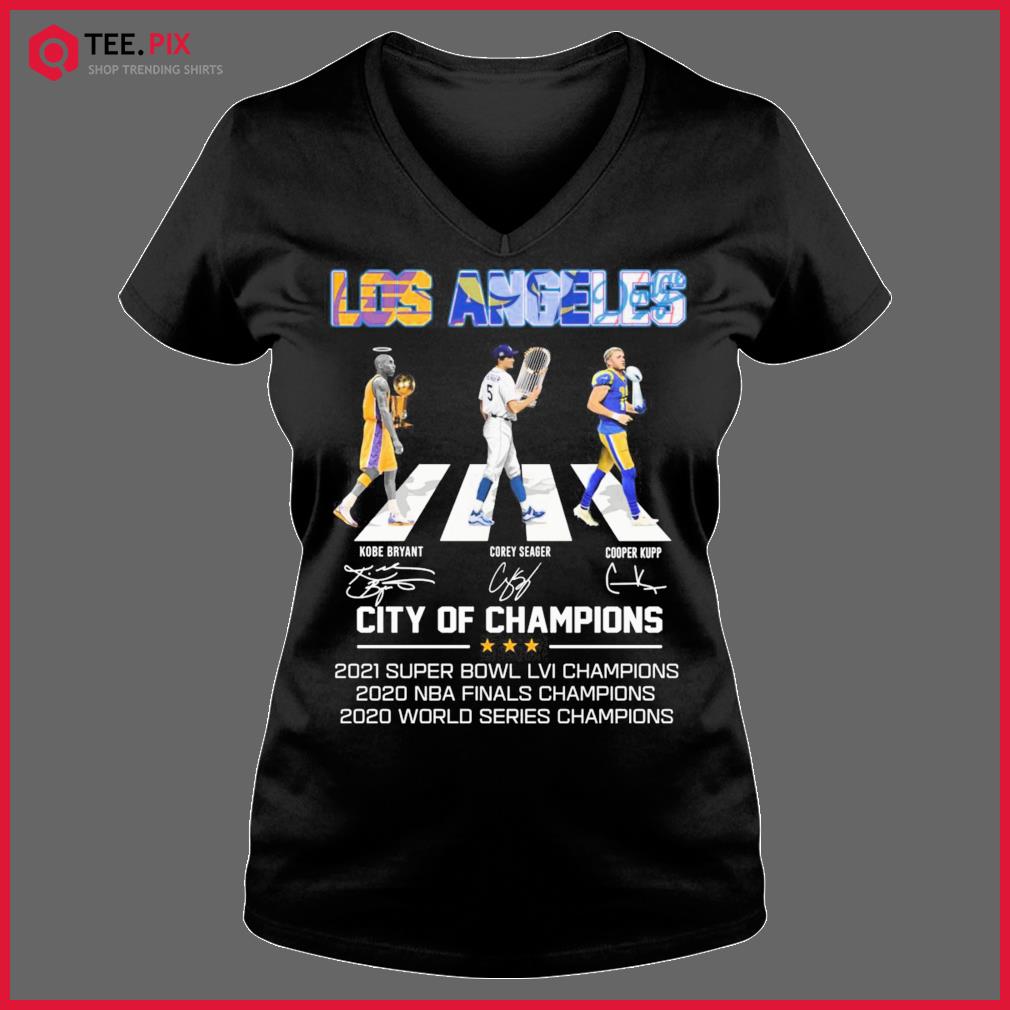 Los Angeles Kobe Bryant Corey Seager And Cooper Kupp City Of Champions  Signature Shirt - Teespix - Store Fashion LLC