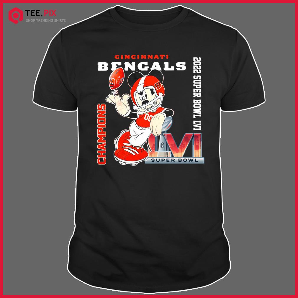 Mickey Mouse Cincinnati Bengals 2022 Super Bowl LVI Champions