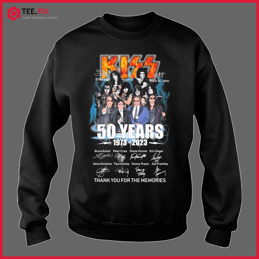 Kiss With Eric Carr And Mark St John 50 Years 1973 2023 Signatures Thank  You For The Memories Shirt - Teespix - Store Fashion LLC