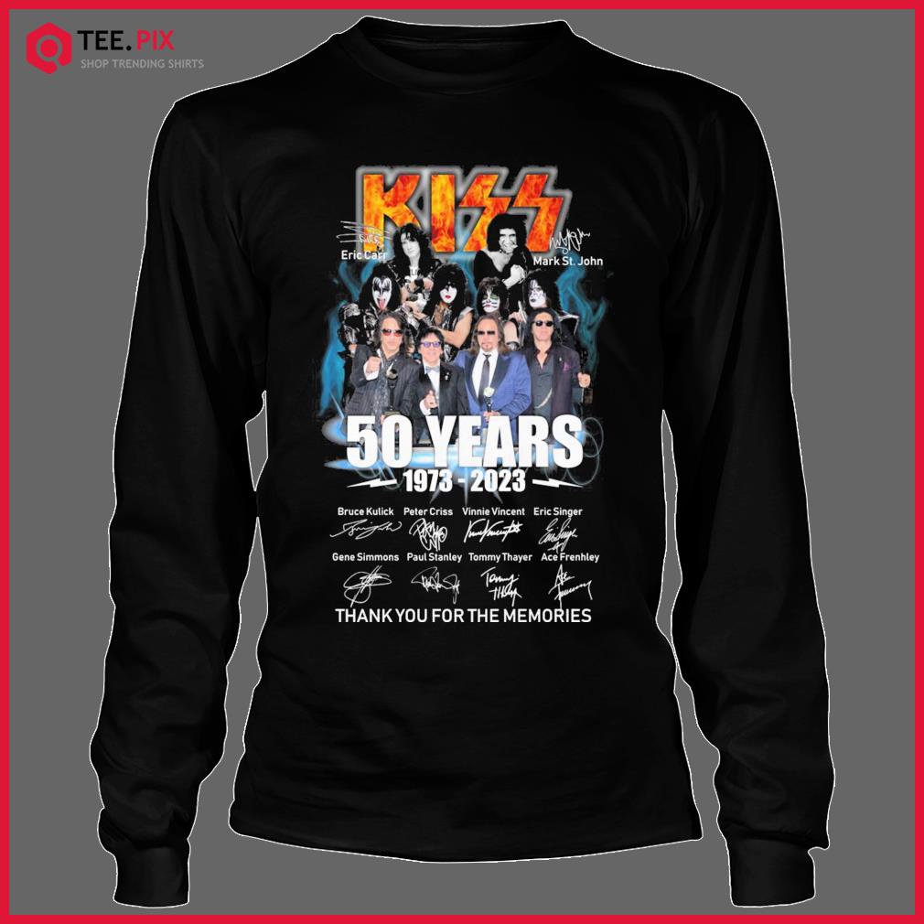 Official 50 Years 1973 2023 KISS Band Signatures Thank You For The Memories  Shirt - Teespix - Store Fashion LLC