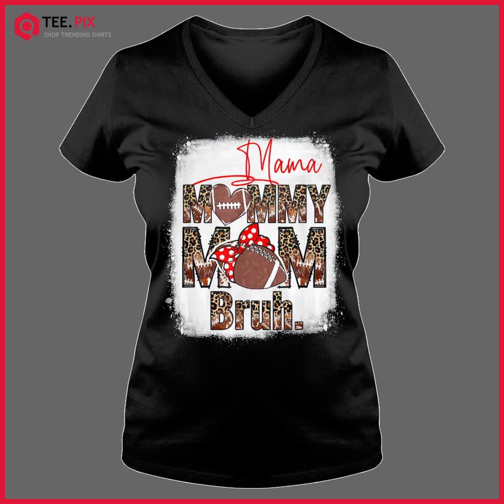 Football Mom Shirt Bleached Football Mom Life With Leopard and