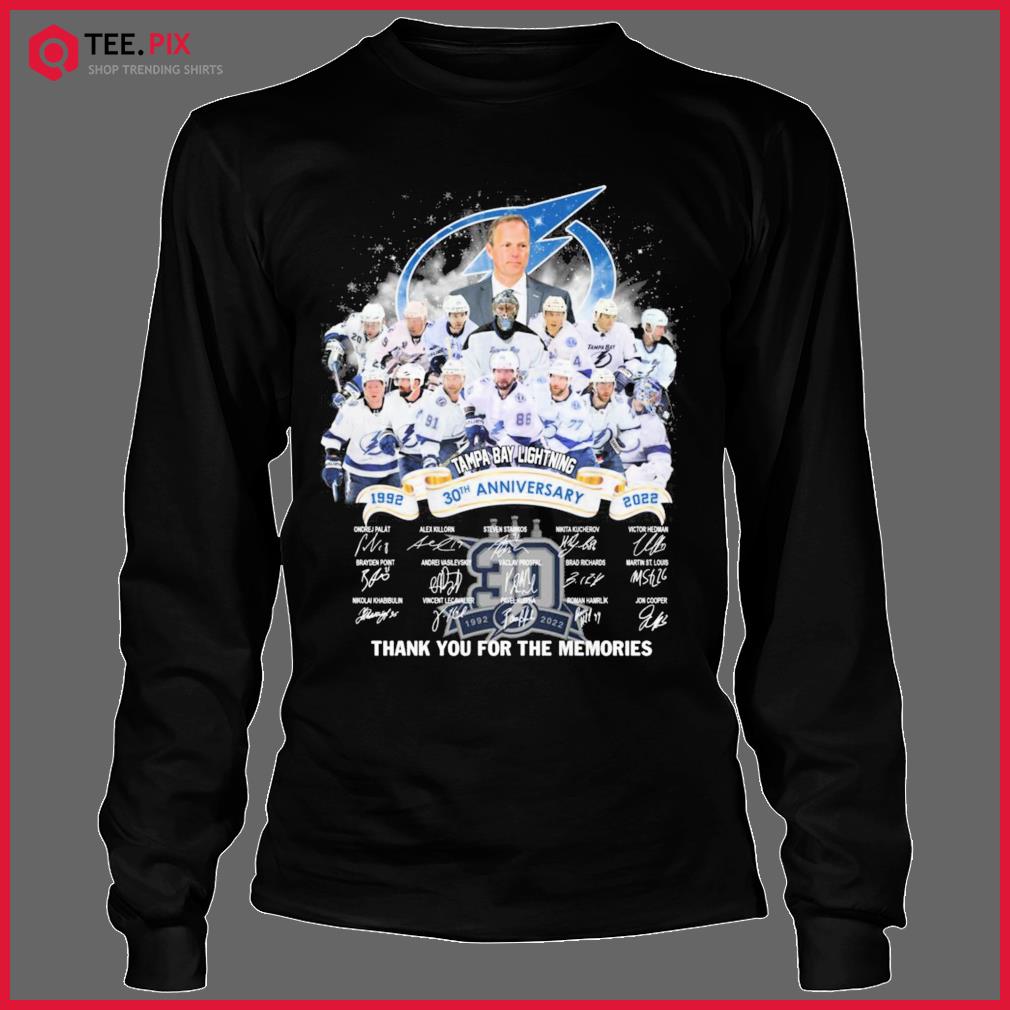 Tampa Bay Lightning Ice Hockey 30th Anniversary 1992 2022 Signatures Thank  You For The Memories Shirt - Teespix - Store Fashion LLC