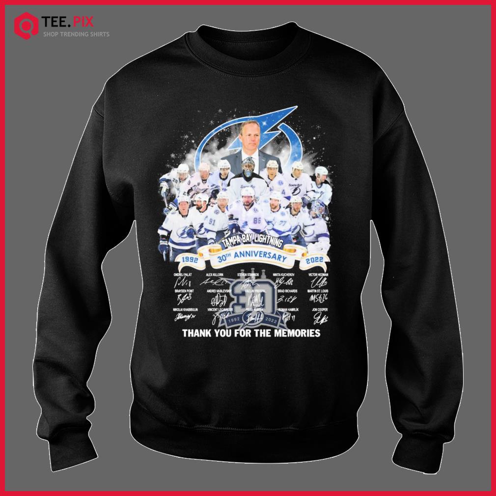 Tampa Bay Lightning Ice Hockey 30th Anniversary 1992 2022 Signatures Thank  You For The Memories Shirt - Teespix - Store Fashion LLC