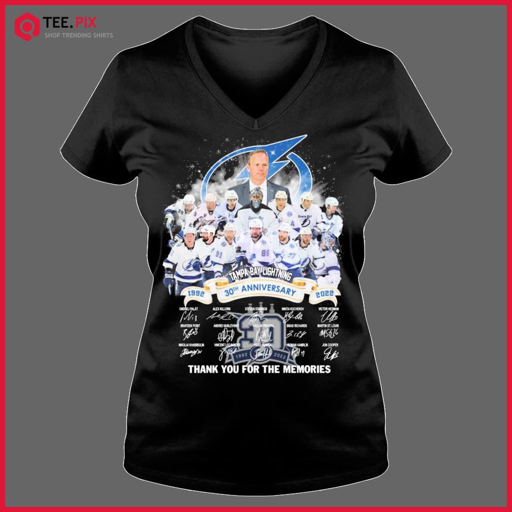 The Tampa Bay Lightning 30th Anniversary 1992 2022 signatures shirt,  hoodie, sweater and v-neck t-shirt