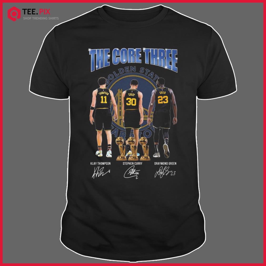 Golden State Warriors the core three Klay Thompson Stephen Curry Draymond  Green shirts - Yesweli