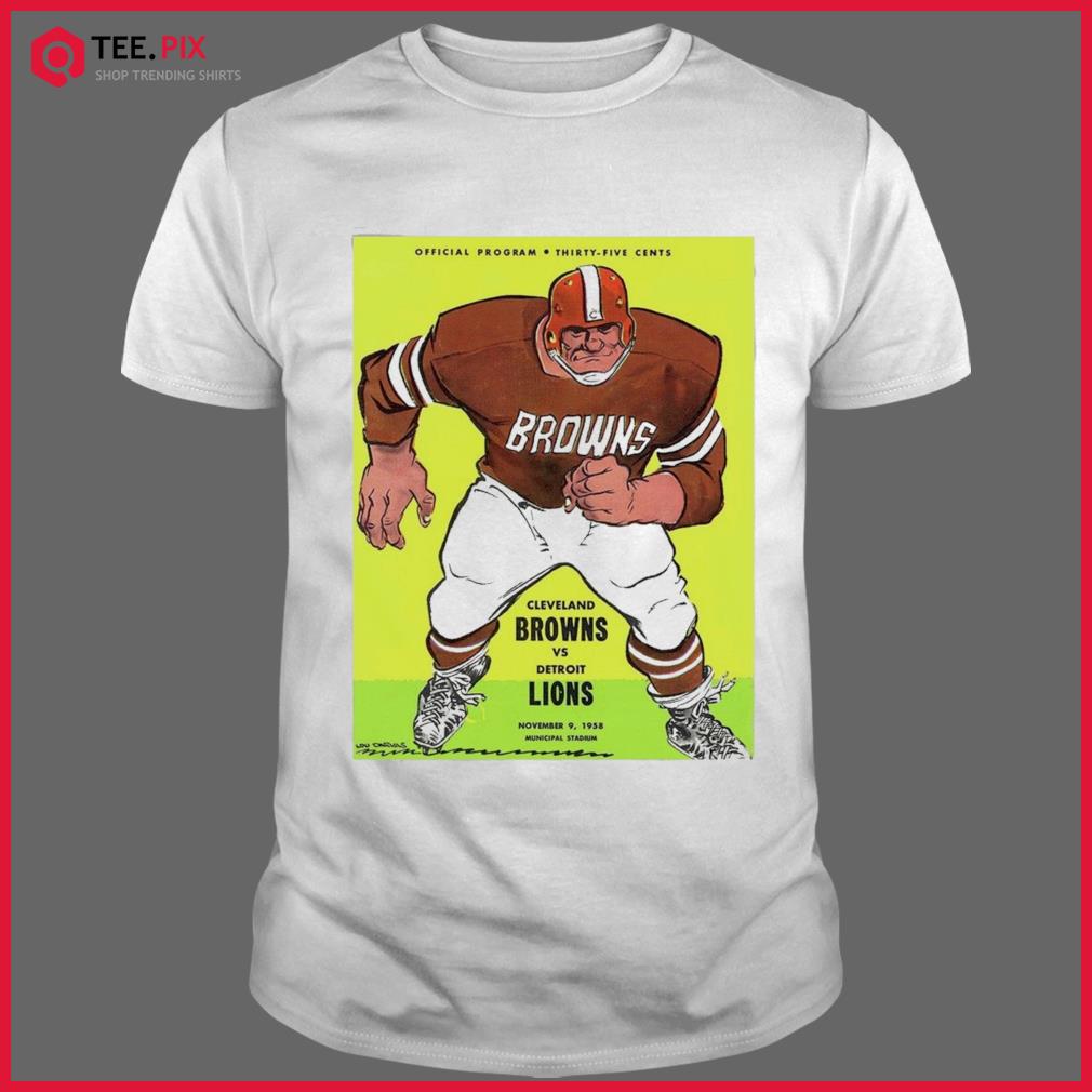 Cleveland Browns Vs Detroit Lions 1958 Vintage Program Shirt