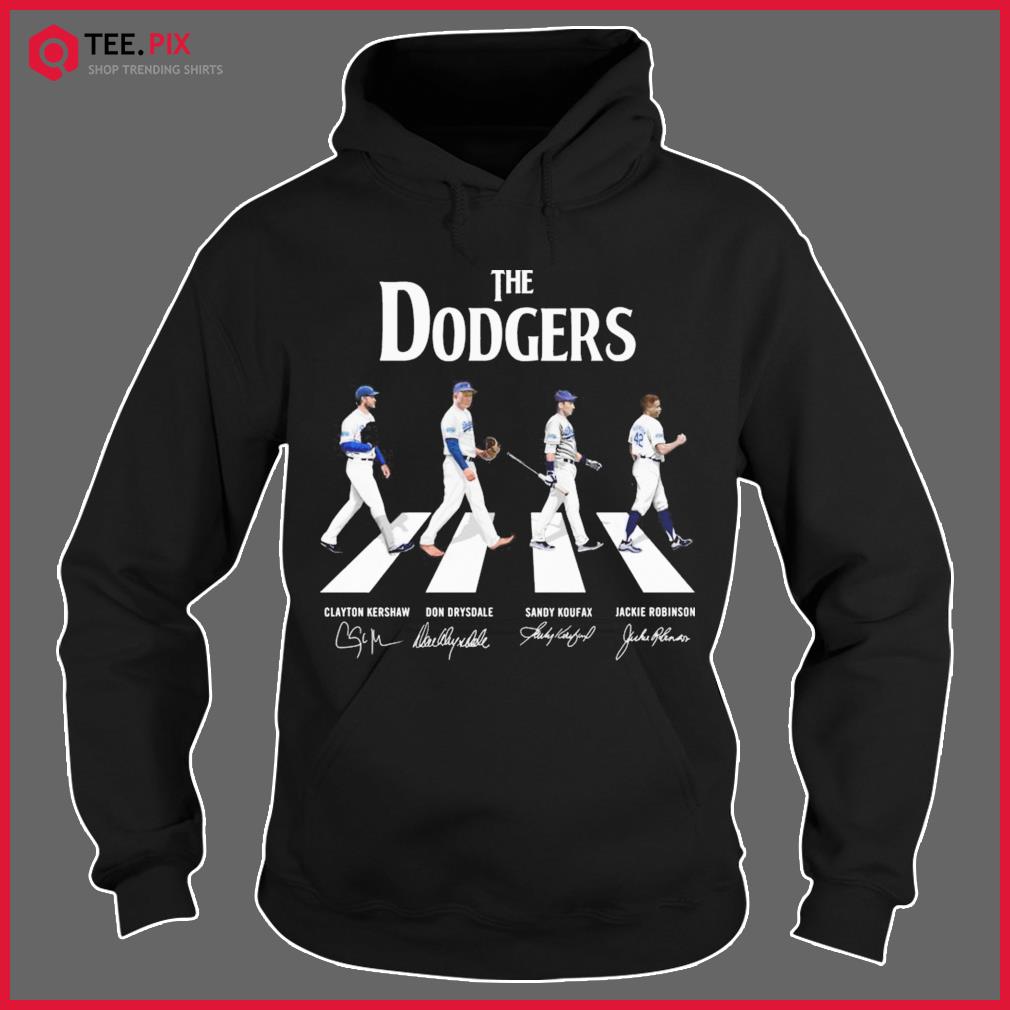 Los Angeles Dodgers Clayton Kershaw Don Drysdale Sandy Koufax And Jackie  Robinson Abbey Road Signatures Shirt, hoodie, sweater, long sleeve and tank  top