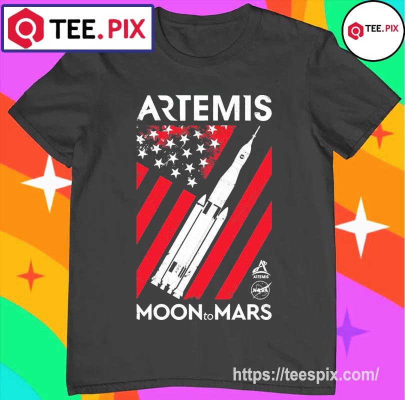 US Flag Artemis Moon To Mars Shirt - Teespix - Shop Trending t-shirt in the  Usa