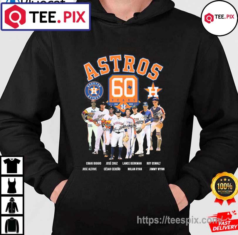 Houston Astros 60 Years 1962-2022 Signatures shirt, hoodie