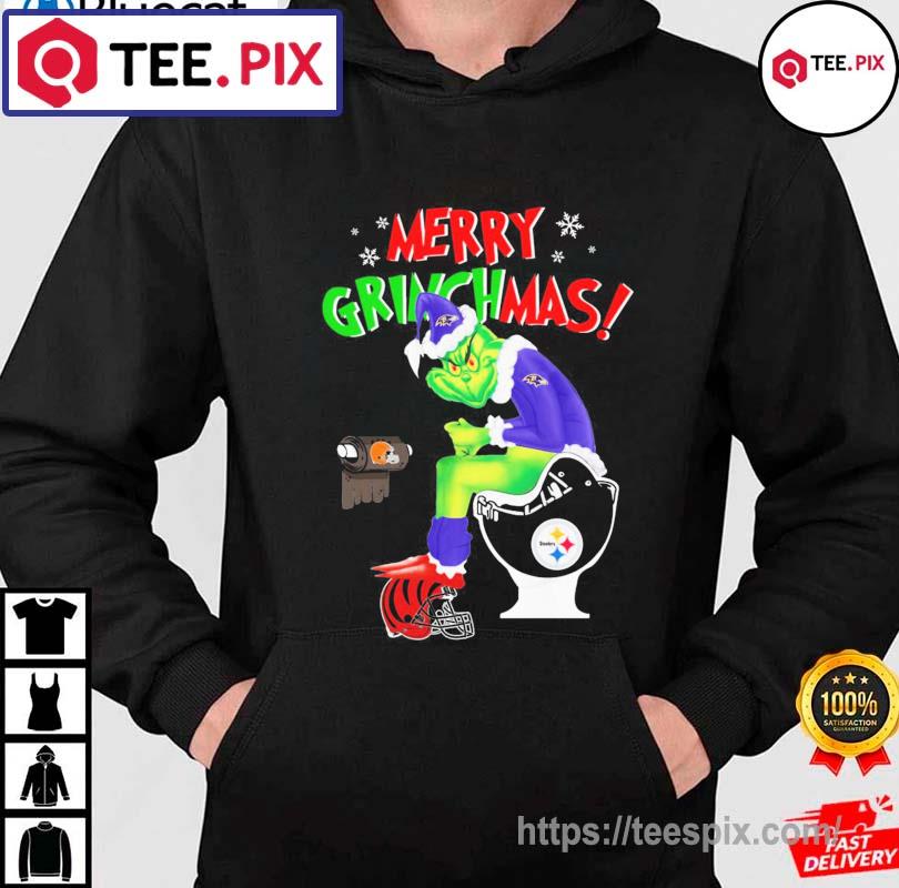 Merry Grinchmas The Grinch Baltimore Ravens Shit On Toilet Pittsburgh  Steelers And Other Team Christmas Sweatshirt - Teespix - Store Fashion LLC