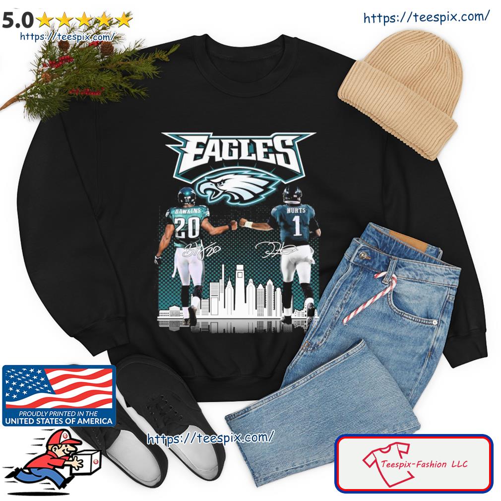 Philadelphia Eagles Brian Dawkins Vs Jalen Hurts Philadelphia City  Signatures Shirt, hoodie, sweater, long sleeve and tank top