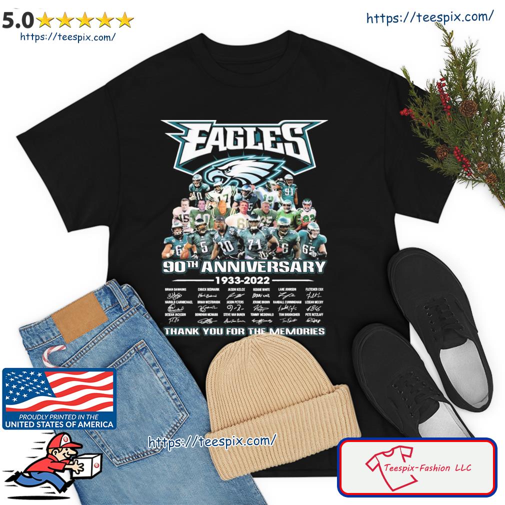 Philadelphia Eagles Team 90th Anniversary 1993-2023 Thank You For The  Memories Signatures Shirt - Teespix - Store Fashion LLC