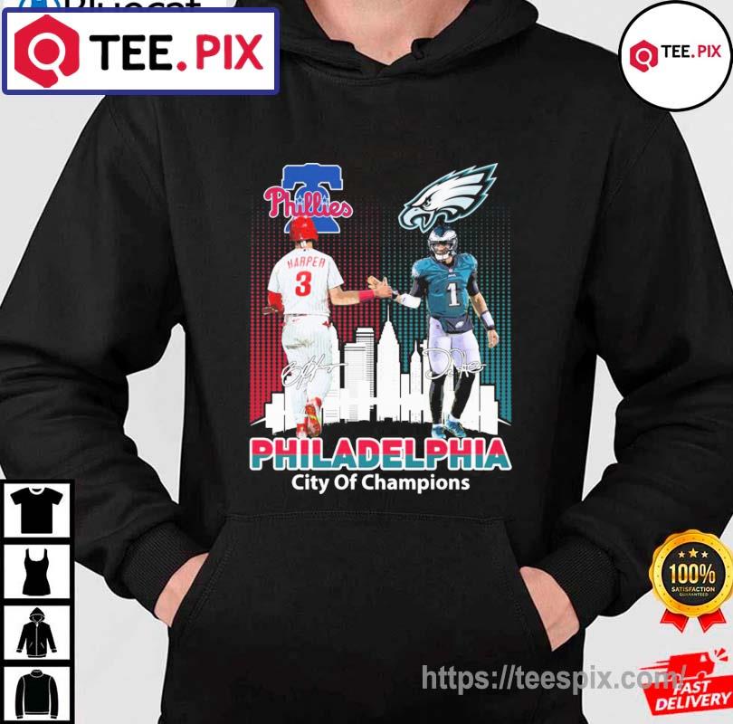 The Philadelphia City Of Champions Bryce Harper And Jalen Hurts Signatures  Shirt - Teespix - Store Fashion LLC