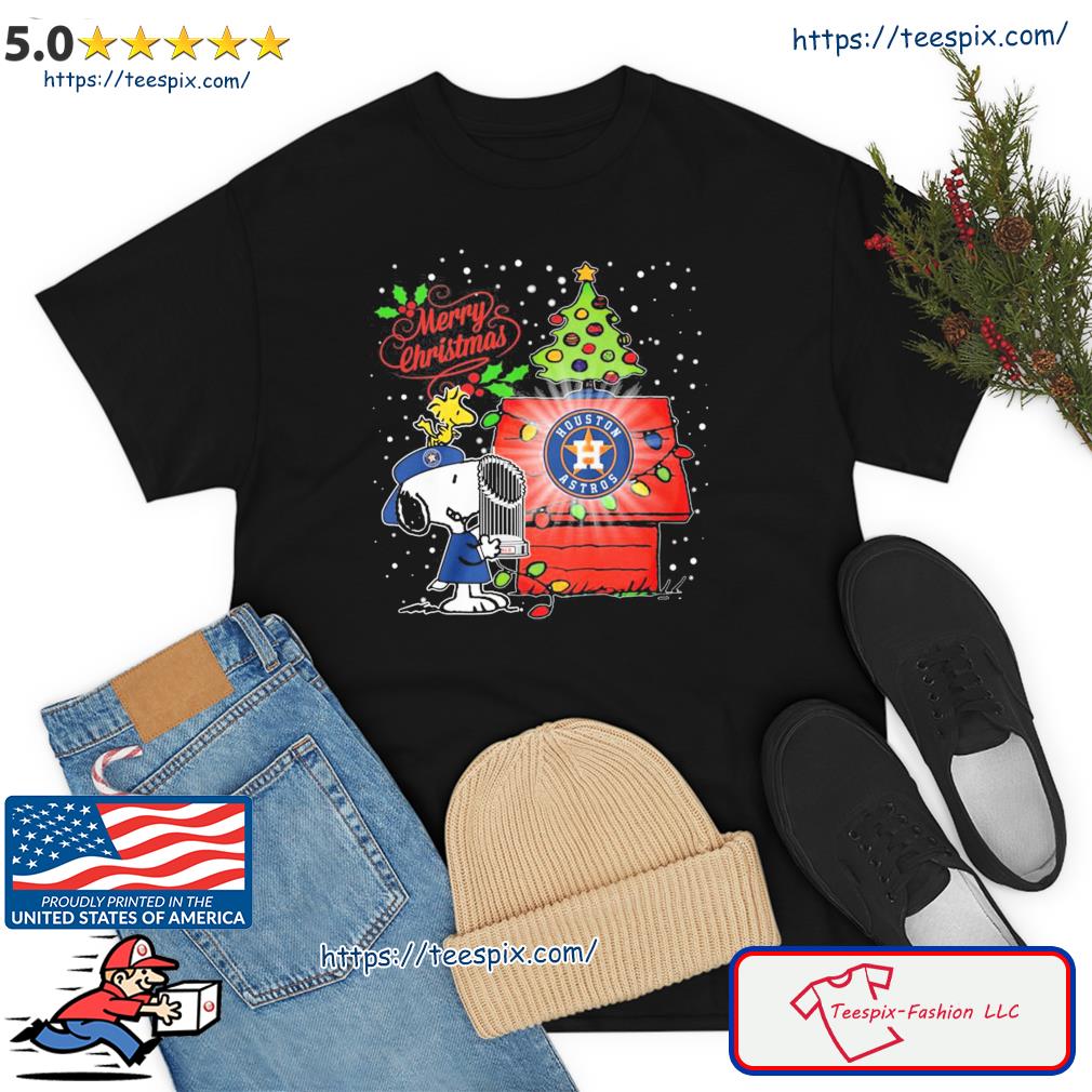 Official Snoopy And Woodstock Houston Astros Merry Christmas Cup Mlb  Postseason Shirt - YesItCustom