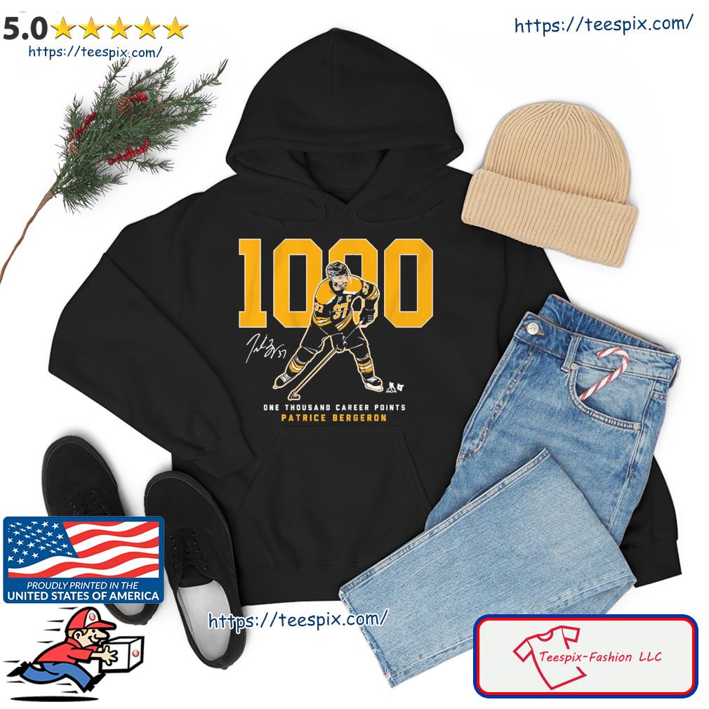 Patrice Bergeron 1,000 Points Shirt Hoodie