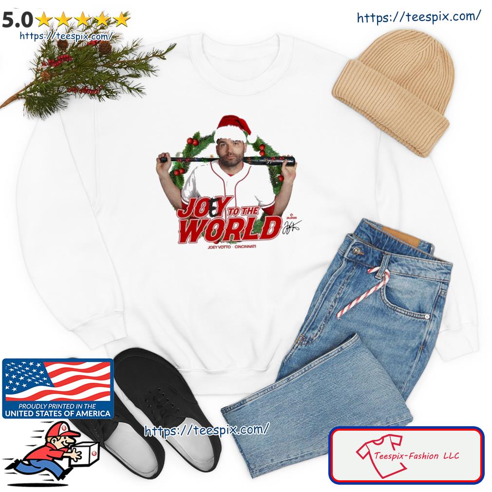 Santa Joey Votto Joey To The World Christmas Shirt Sweater