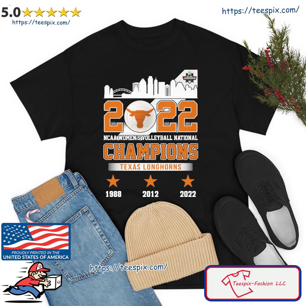 2022 NCAA Women's Volleyball National Champions Texas Longhorn Skyline Shirt