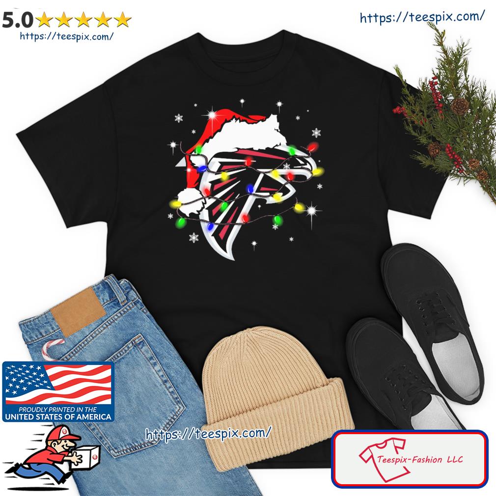 Atlanta Falcons Santa Hat Christmas Light Shirt