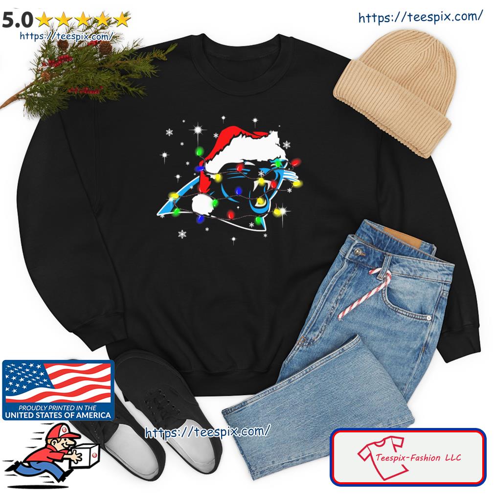 Carolina Panthers Santa Hat Christmas Light Shirt - Teespix - Store Fashion  LLC