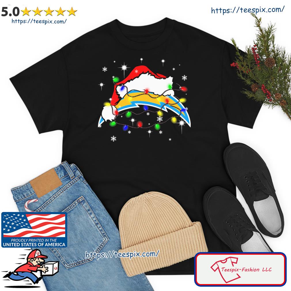 Los Angeles Chargers Santa Hat Christmas Light Shirt
