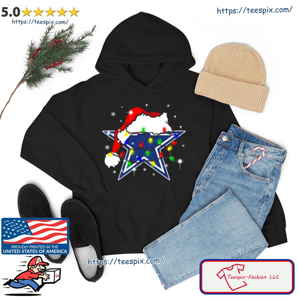 Santa Dallas Cowboys Logo Lights Christmas Shirt - Teespix - Store Fashion  LLC