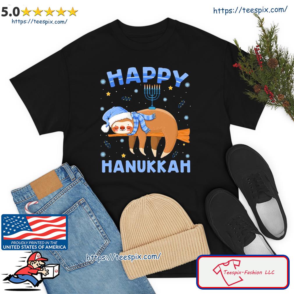 Sloth Hanukka Chanukah Jewish Pajama Shirt