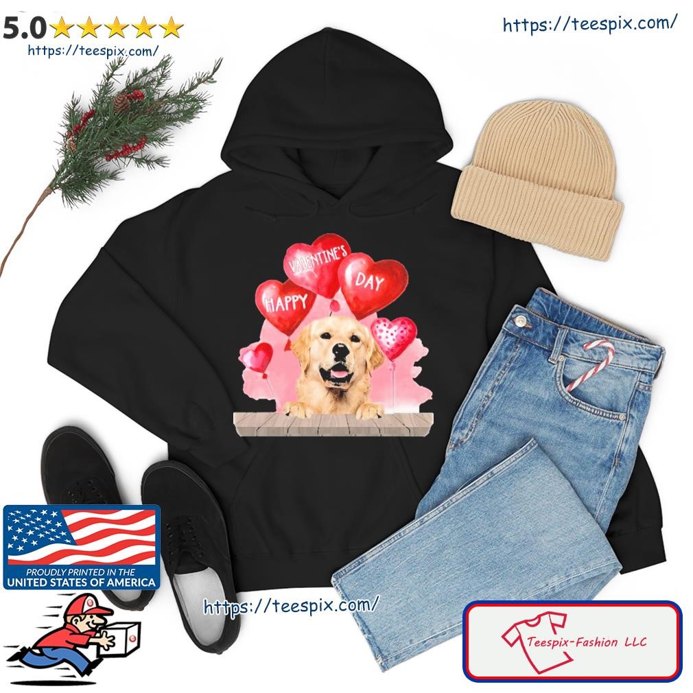 Golden Retriever Dog Happy Valentines Day Pet Dog Lover Funny Gift Shirt hoodie.jpg