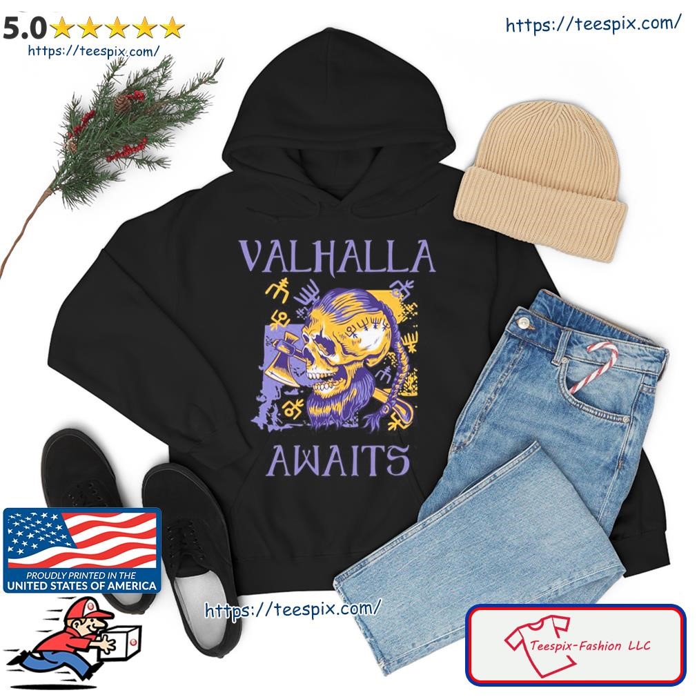 Yellow Purple Viking Skull Viking Valhalla Shirt hoodie.jpg