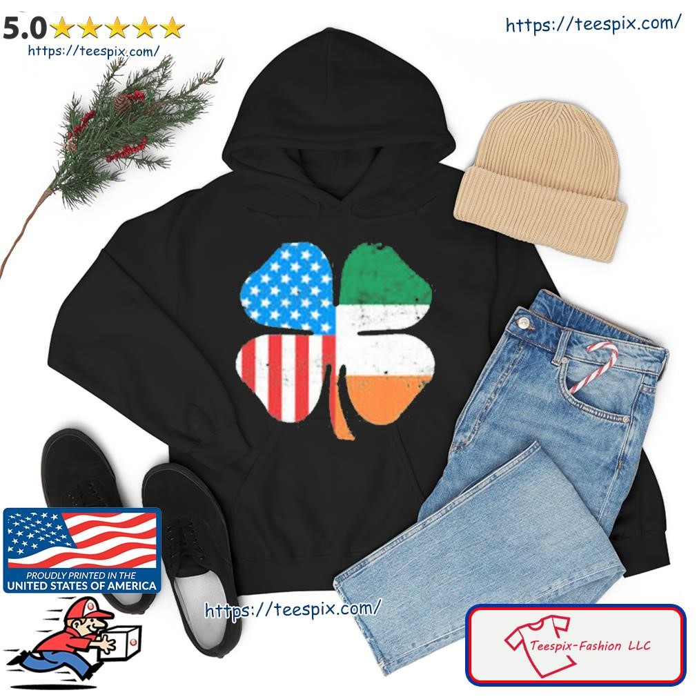 St Patrick’s Day USA Irish Clover American Flag Shirt hoodie.jpg