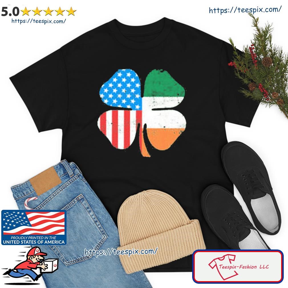 St Patrick’s Day USA Irish Clover American Flag Shirt