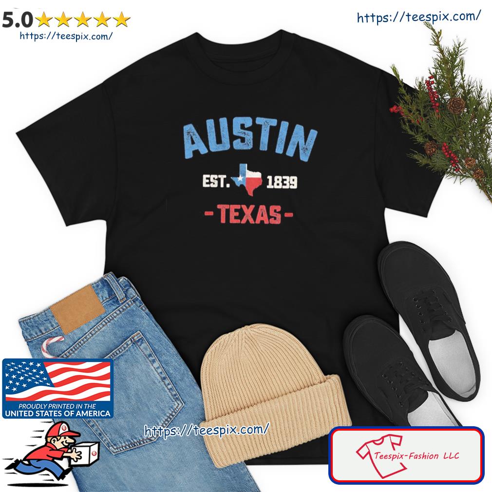 Austin Texas Tx Athletic Sports Design Vintage Style Shirt