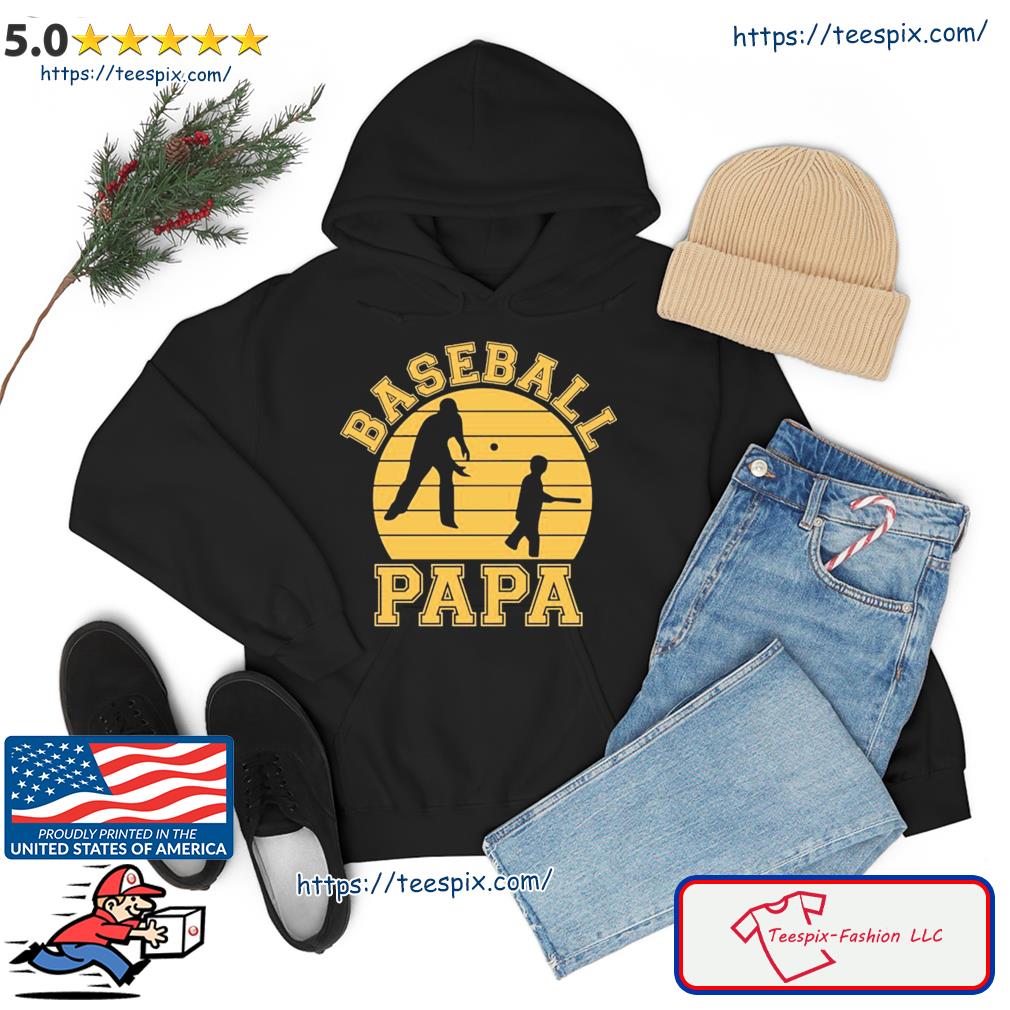 Baseball Papa Grandfather Grandson Proud Grandpa Dad Sports Shirt Hoodie