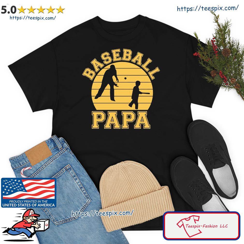 Baseball Papa Grandfather Grandson Proud Grandpa Dad Sports Shirt
