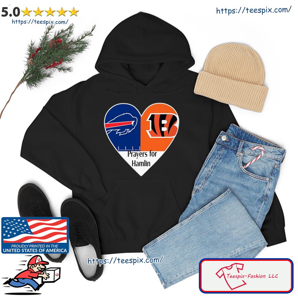 Buffalo Bills and Cincinnati Bengals heart prayers for Hamlin shirt