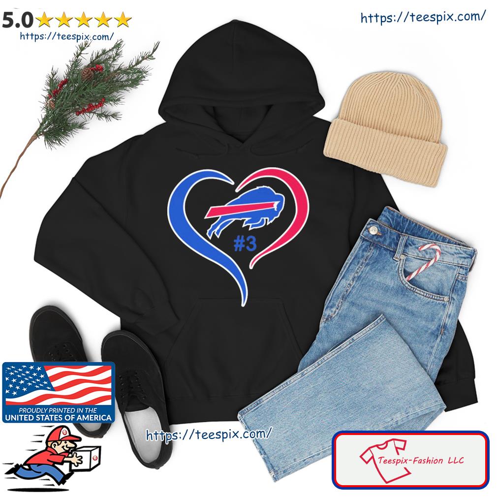 Heart Love Damar Hamlin #3 Buffalo Bills Logo Shirt hoodie