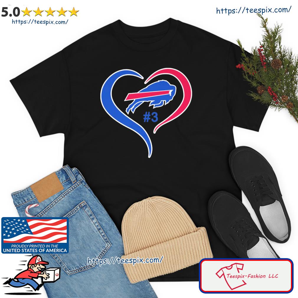 Heart Love Damar Hamlin #3 Buffalo Bills Logo Shirt