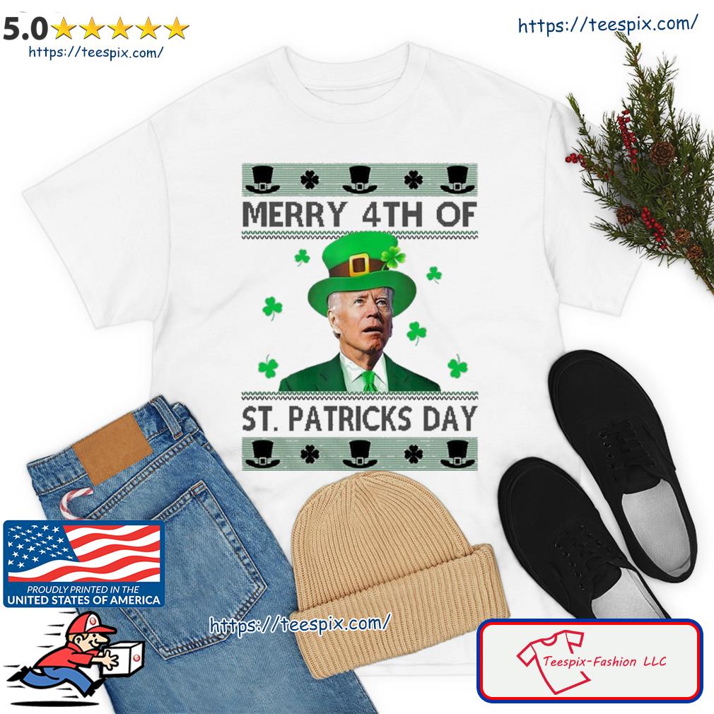 Merry 4th Of St Patrick's Day Funny Confused Joe Biden Shirt