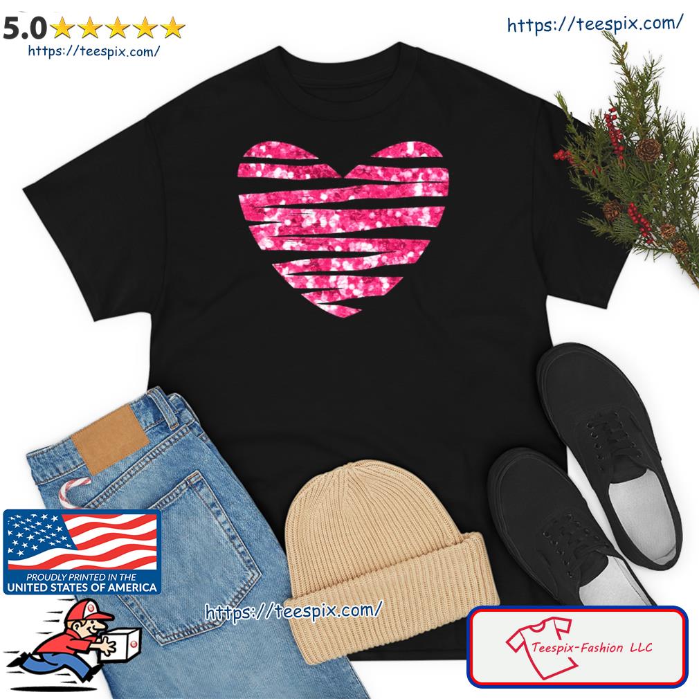 Pink Glitter Heart Cute Gift Shirt