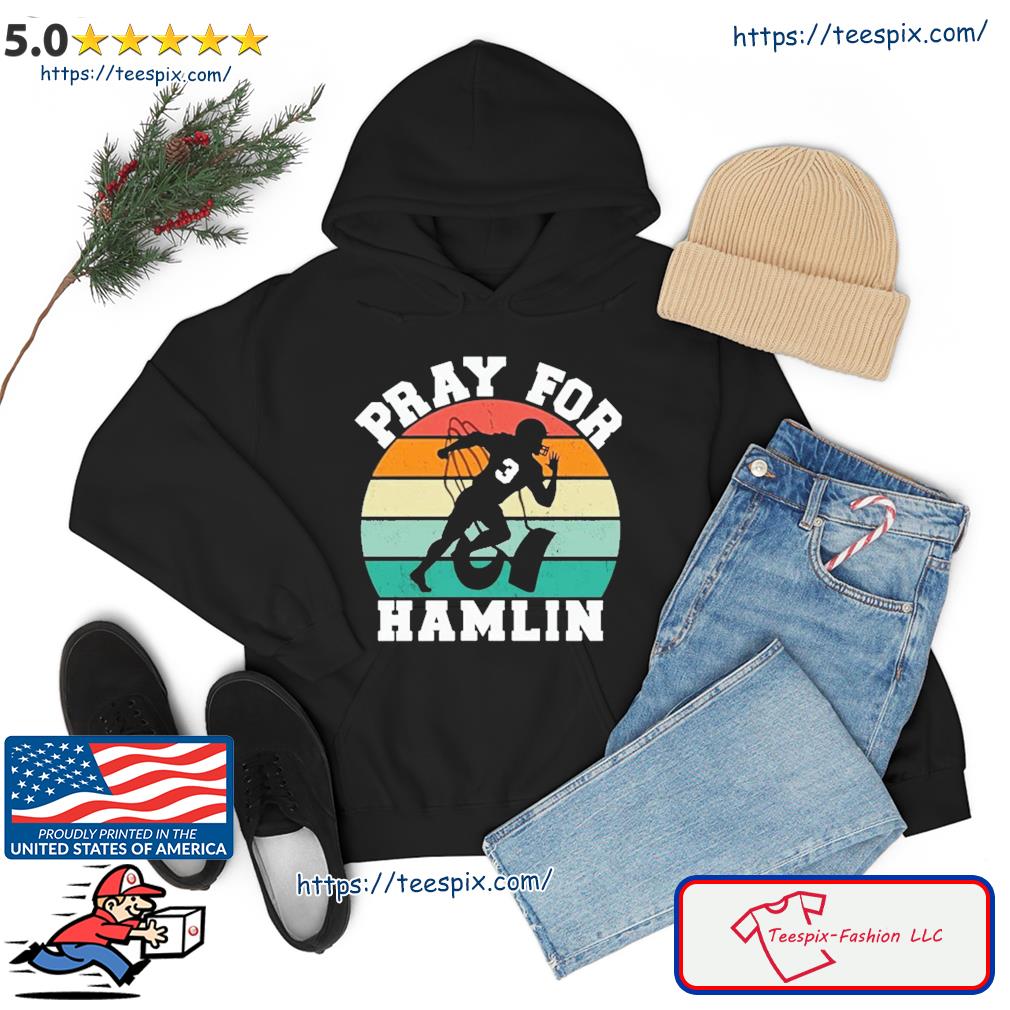 Pray for 3 Damar Hamlin Vintage s hoodie