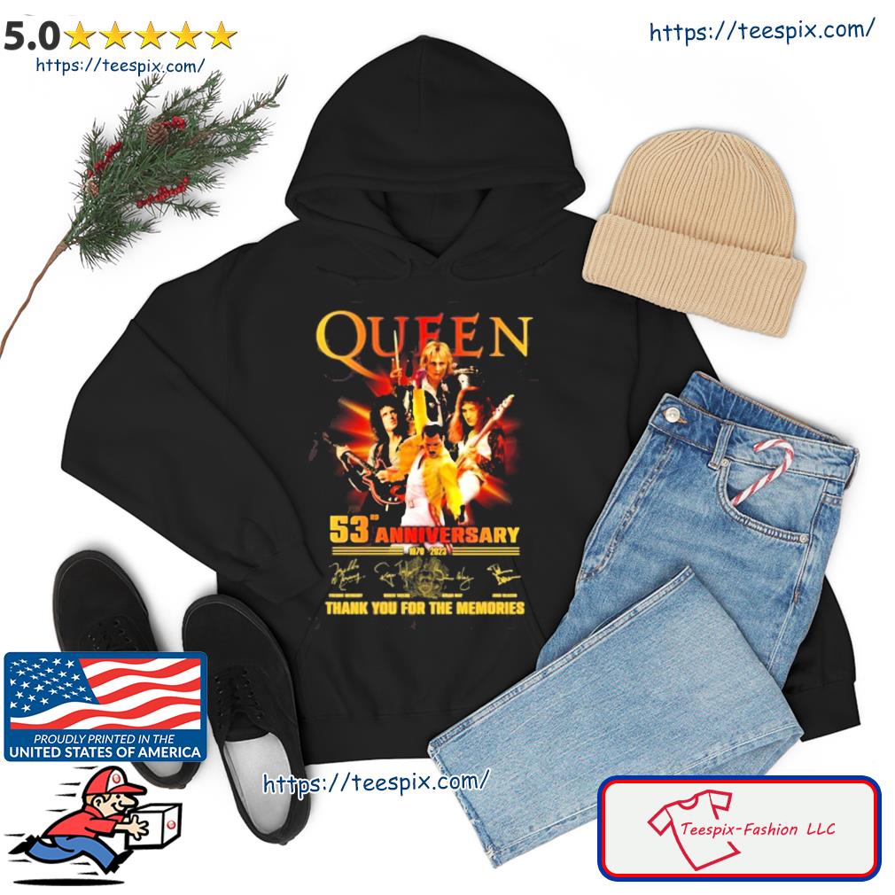 Queen 53rd Anniversary 1970 – 2023 Thank You For The Memories T-Shirt Hoodie