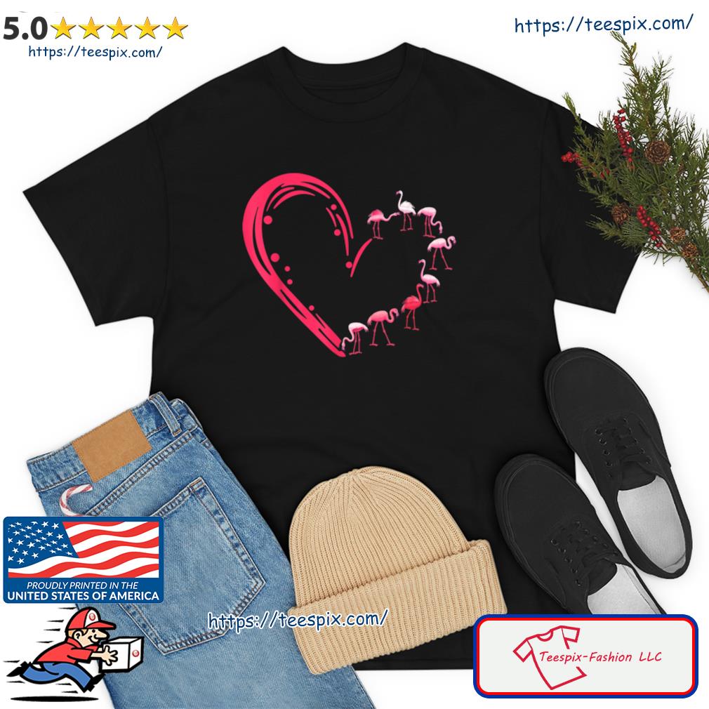 Valentines Day Flamingo Valentine Heart Shape Men Women Shirt
