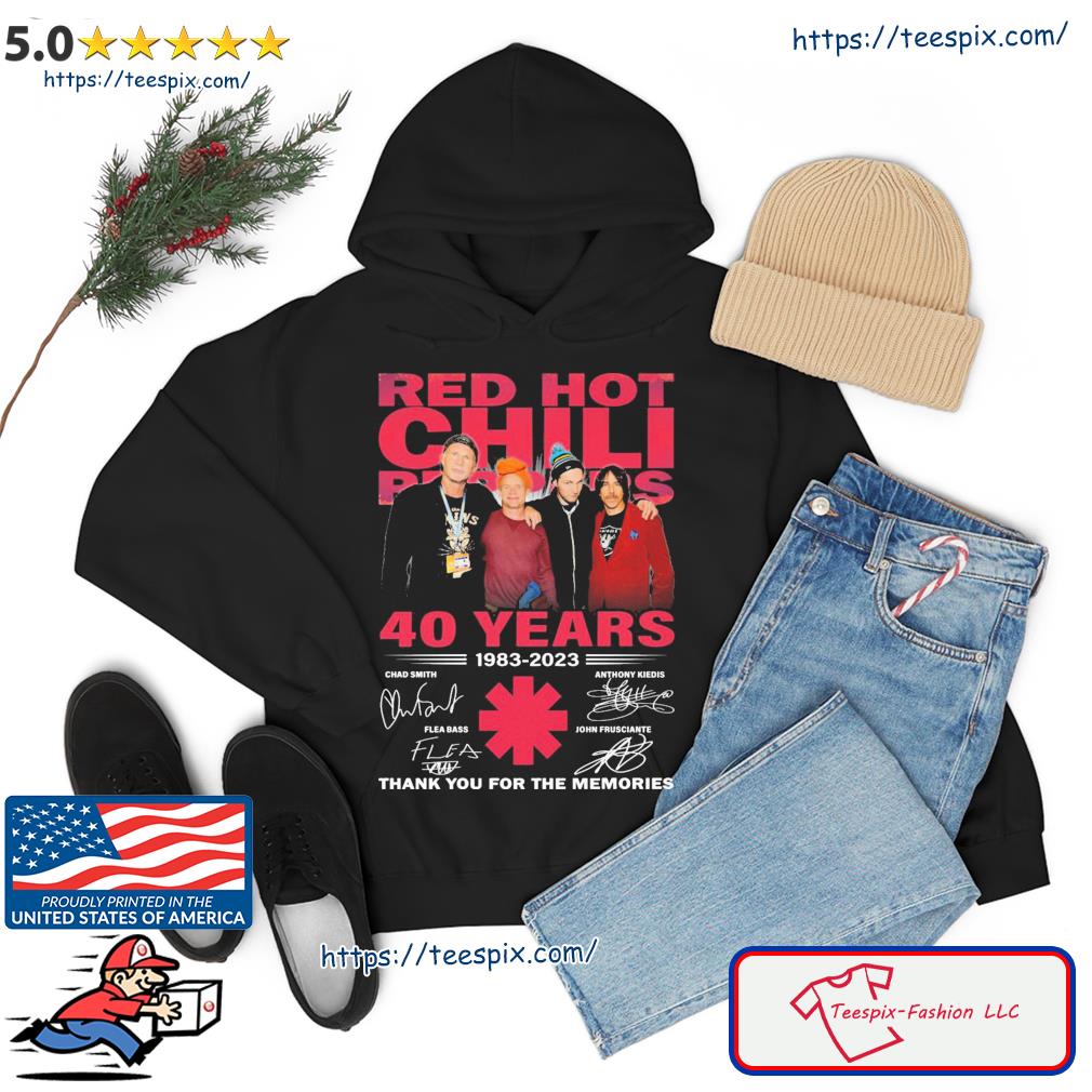 1983-2023 Red Hot Chili Peppers 40 Years Thank You For The Memories Signatures Shirt hoodie